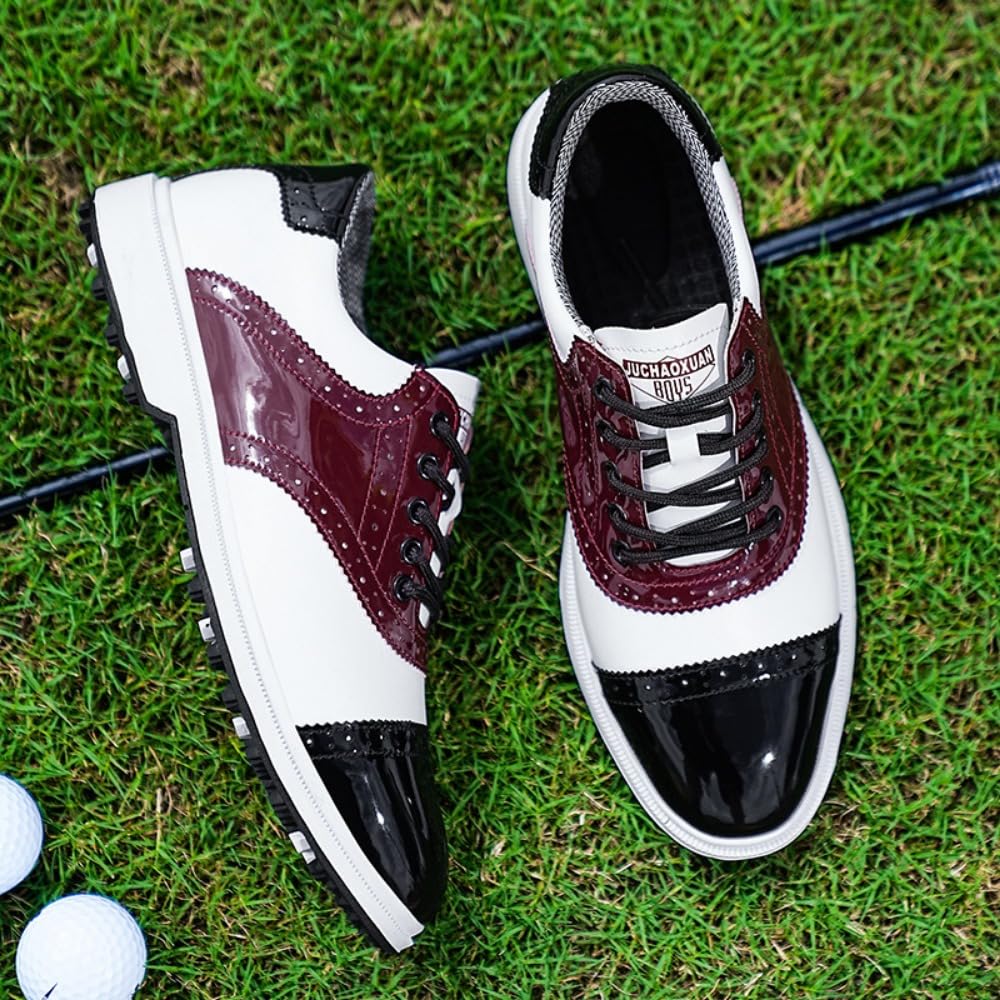 Scarpe da Golf, Scarpe da Uomo Stile Blocco, Antiscivolo e Resistente all'Usura