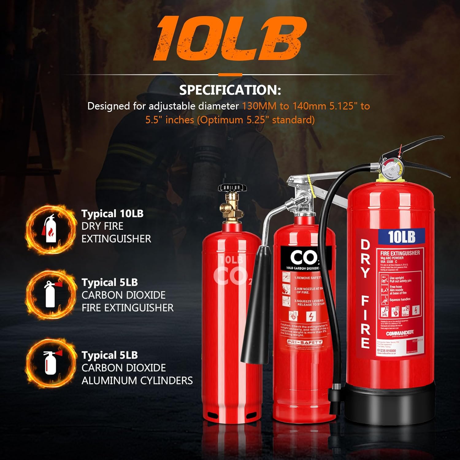 Heavy Duty Vehicle Bracket,Fire Extinguisher Brackets&Mounts-St12 Steel Red, Fit 10lb Dry/5lb Co2 Extinguisher-for School,Garage,Vehicle,Boat,Truck Generic Replacement for 809 by amerex