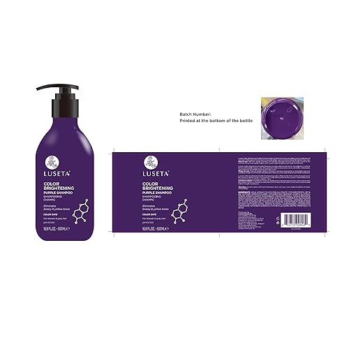 Miniatura 7 de Luseta - Juego de champú y acondicionador morado para cabello tratado con color, tono latón, para cabello rubio o gris, sin sulfatos, champú morado