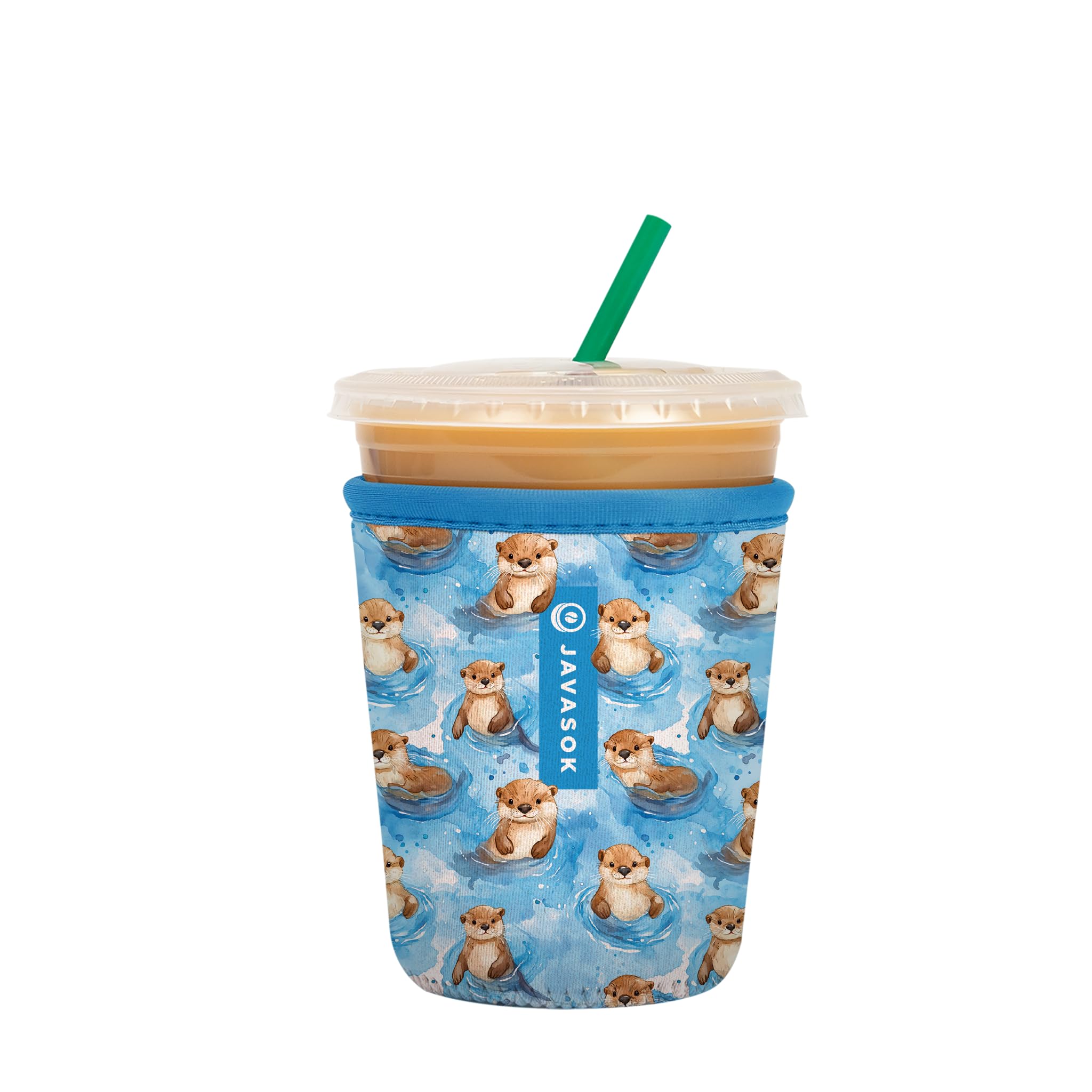 Sok It JavaSok Iced Coffee &amp; Cold Soda Insulated Neoprene Cup Sleeve (Otterly Adorable, Small: 16-20oz)