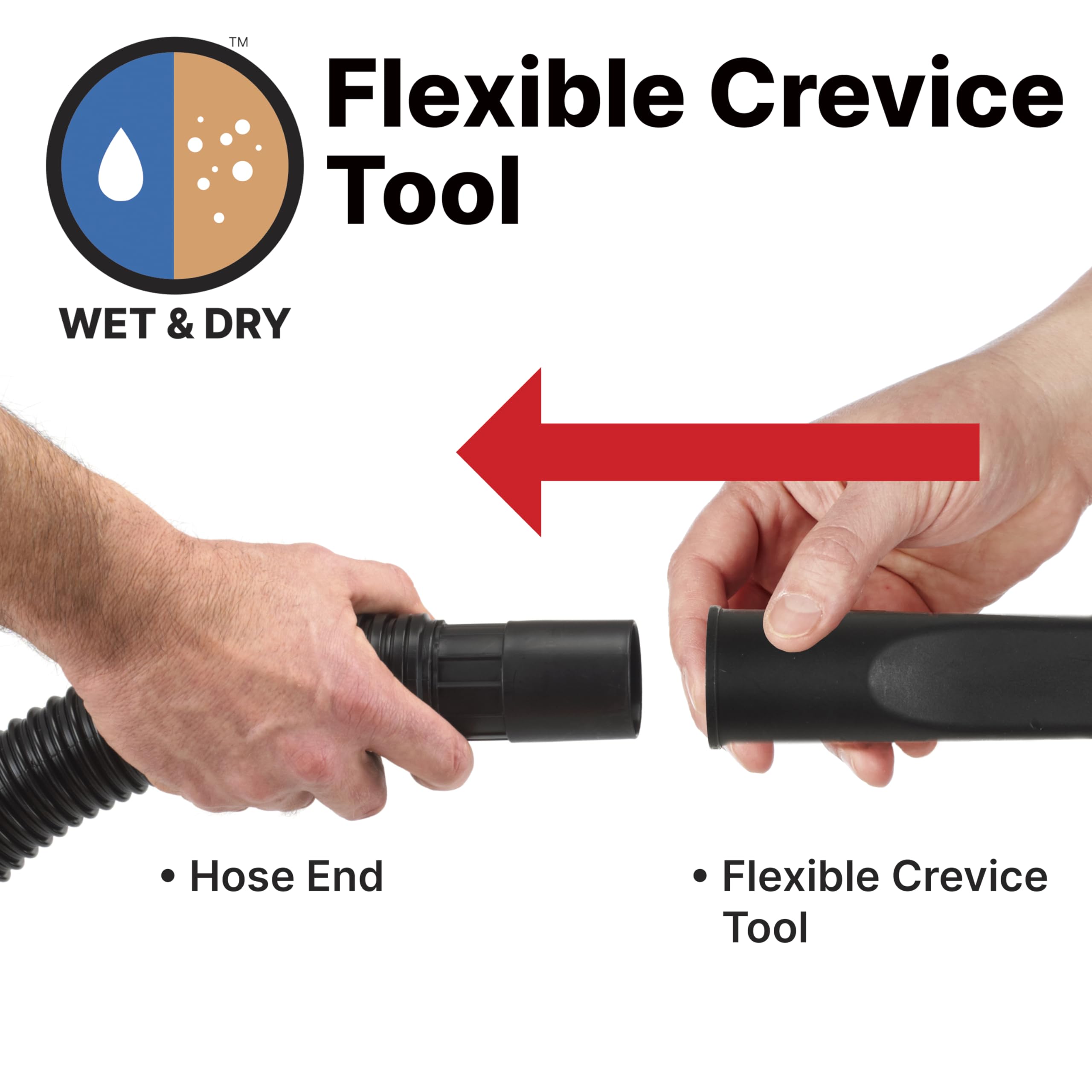 Shop-Vac 9017900 1 1/4-Inch Flexible Crevice Tool, Schwarz, 12 inches x 1.25 inches - Image 4