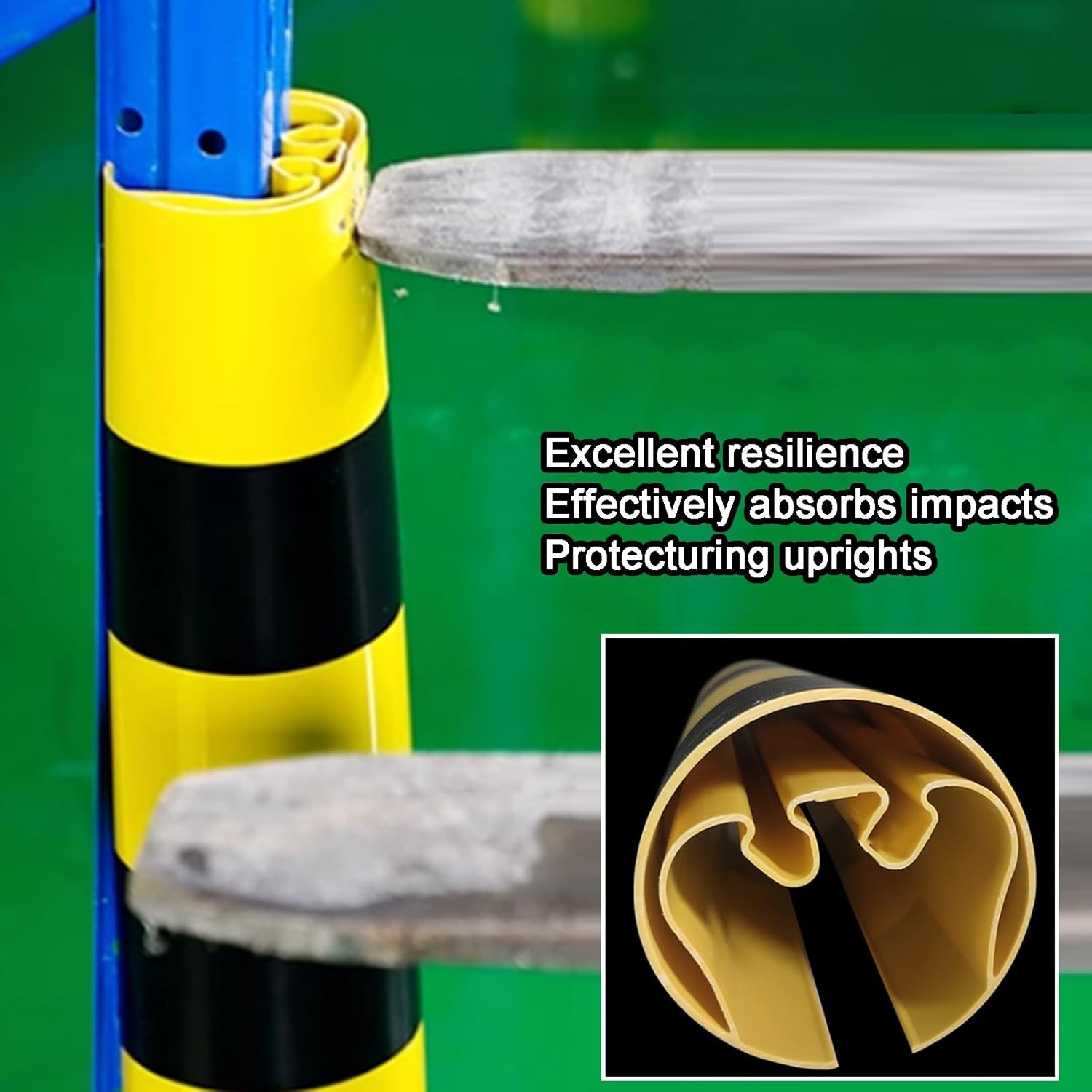 Industrial Column Protector, High-Visibility Pallet Rack Post Protectors, Depot Shelves Forklift Crash Pads, Warehouse Parking Garages Protection Column(5pcs-12x60cm)