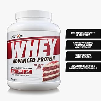 Per4m Whey Protein Shake Powder, Shaker and Sachets | Low Sugar Gluten Free | with 10 Mixed Flavour Sachets & Shaker (2010g, Red Velvet Cake)