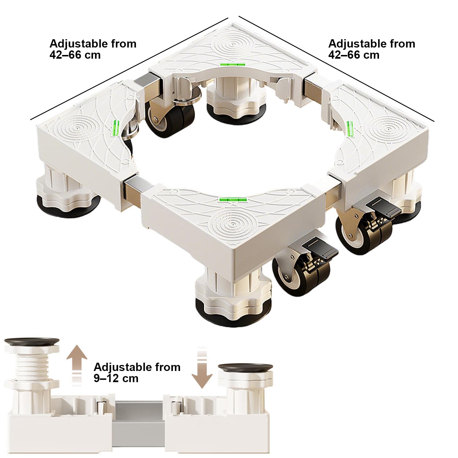 Piedini Antivibrazione Lavatrice Supporto Lavatrice Asciugatrice Scaffale Lavatrice Regolabile Rialzo Lavatrice da Terra Piedini Lavatrice 8 Legs 8 Wheels