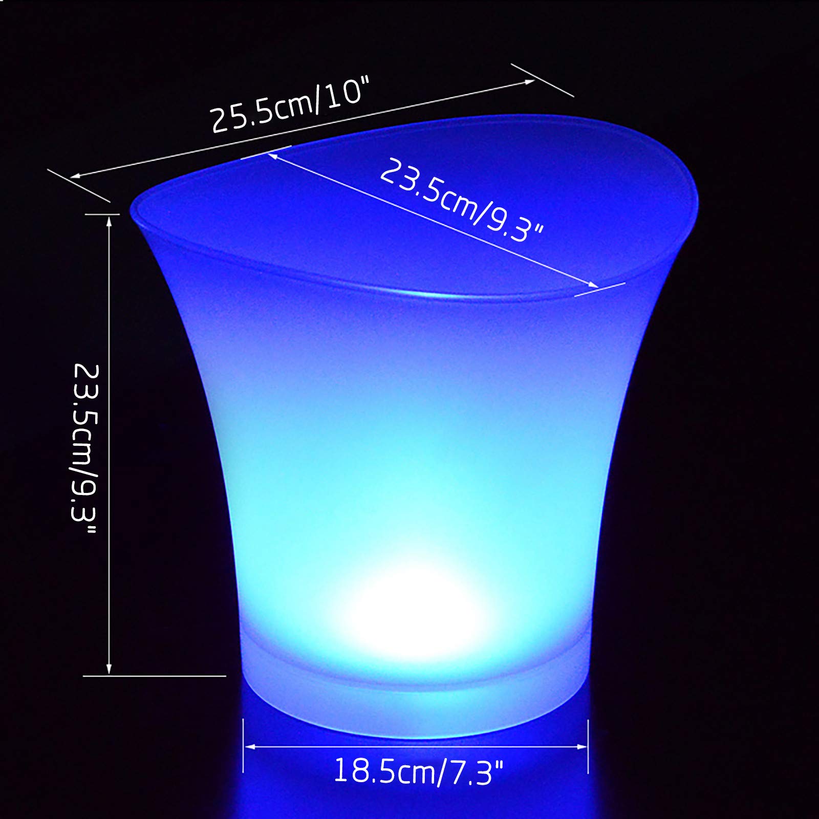 Genérico Cubo de Hielo LED 5L, Cubo de Champán con Luz Multicolor Cambiante Automático, Cubo Enfriador para Vino,Champán,Cerveza, Resistente al Agua, para Fiestas,Bares,Casa,Club