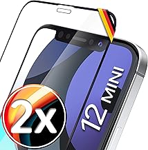 Utection full screen 3D protective glass for iPhone 12 Mini (5.4’’), easy to install thanks to frame, premium screen 9H glass protector, complete protection in front, protective glass film, set of 2 pieces