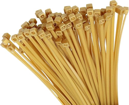 Bridas de nailon multicolores multiusos de 6 pulgadas con cremallera (200, dorado)