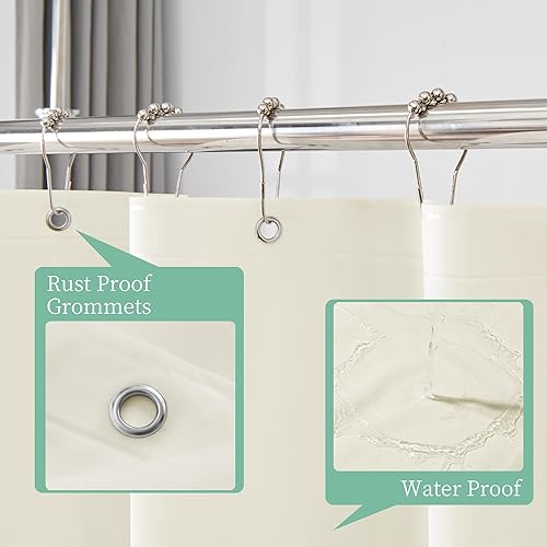 Miniatura 4 de Mrs Awesome Cortina de ducha transparente naranja con 3 imanes, 72 x 72 pulgadas, 4G PEVA, cortina de ducha de plástico ligero e impermeable para