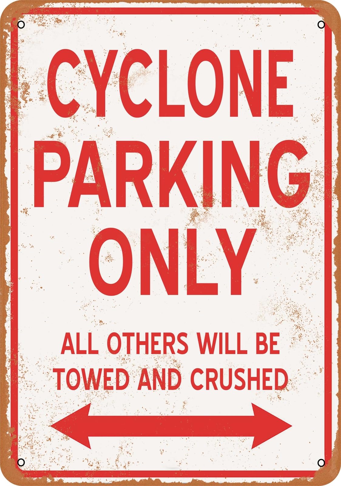 Metal Sign - CYCLONE PARKING ONLY - Vintage Look home decor