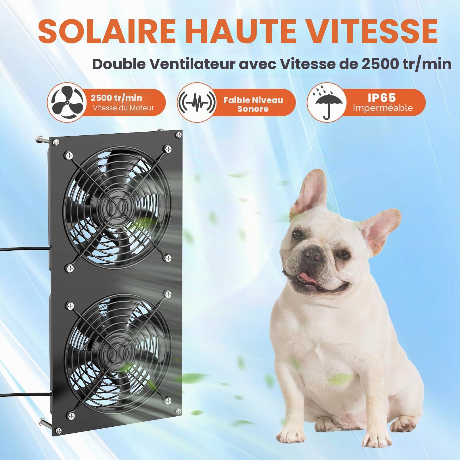 Ventilateur solaire 12 W pour petits poulaillers, serres, abris, maisons pour animaux de compagnie, échappement de fenêtre
