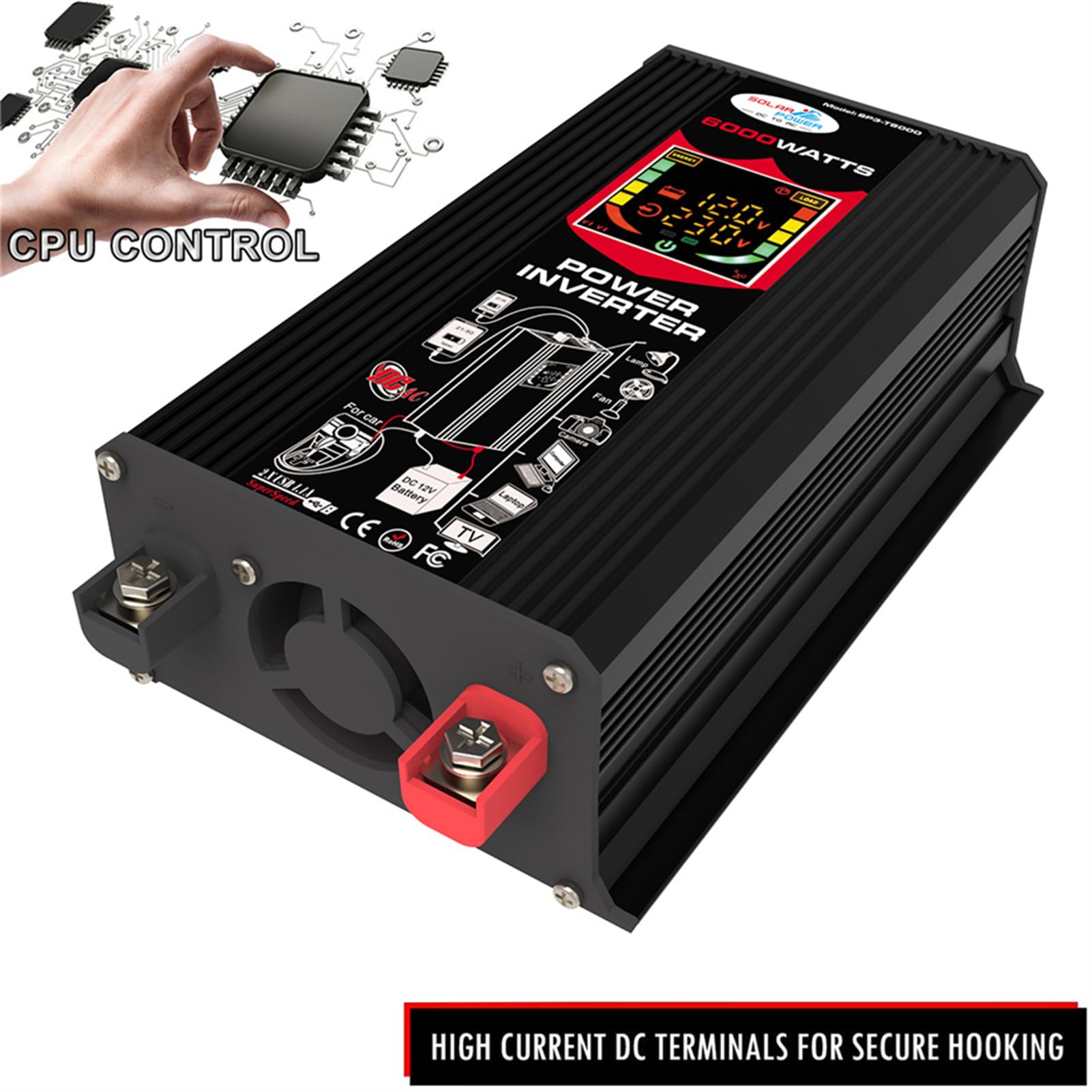 Kit Completo Di Energia Solare - Pannello Solare Da 12 V A 220 V/110 V | Kit Di Pannello Solare | Kit Solare Per Fuori Rete | Pannello Solare Con Batteria Kit Inverter Solare | Kit Solare