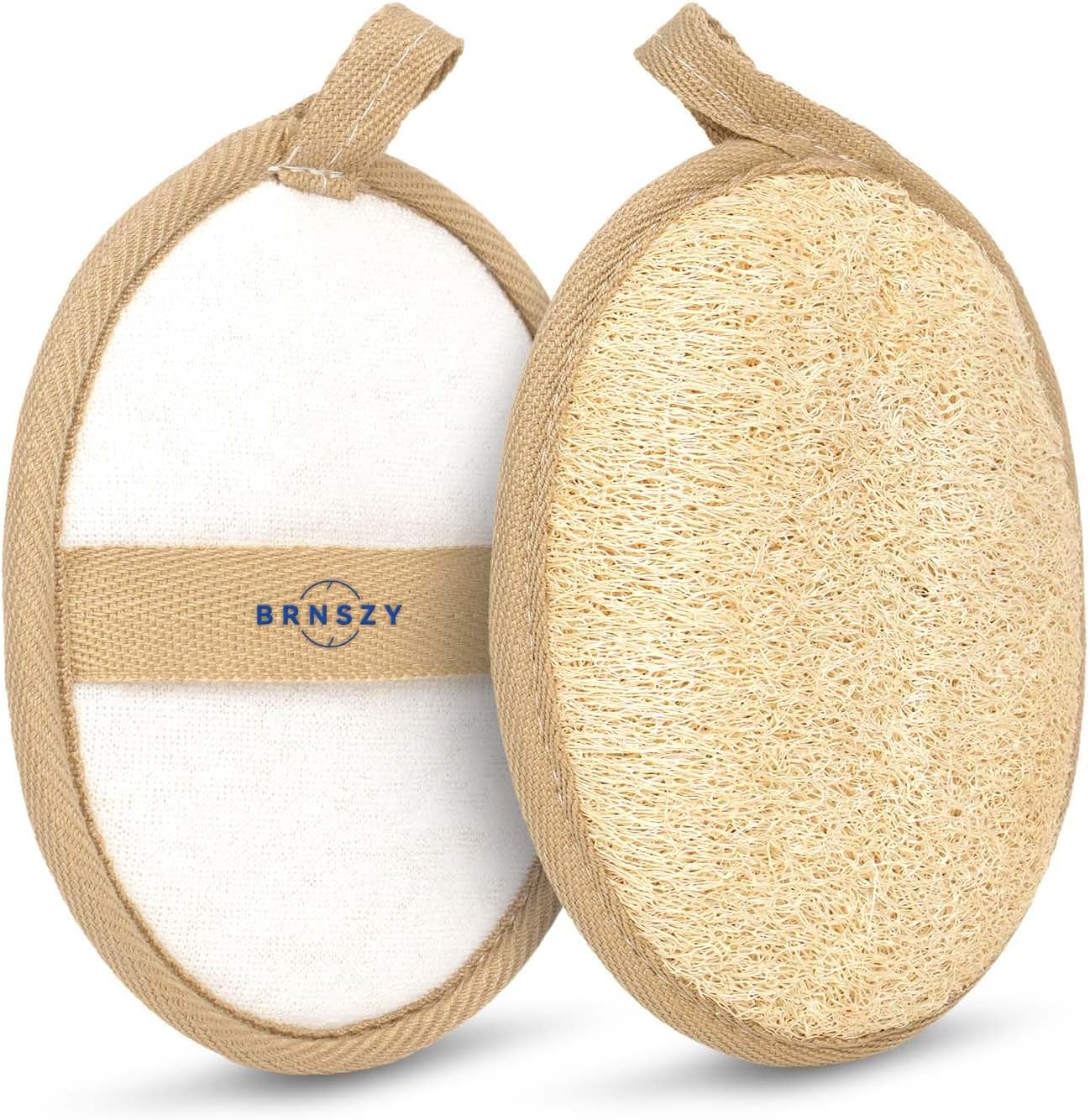 Natural Loofah Bath Sponge, Beige, Premium Plant Fiber, Large Size, Biodegradable, for Shower, Body Washing，for Body Exfoliation，1 Pack