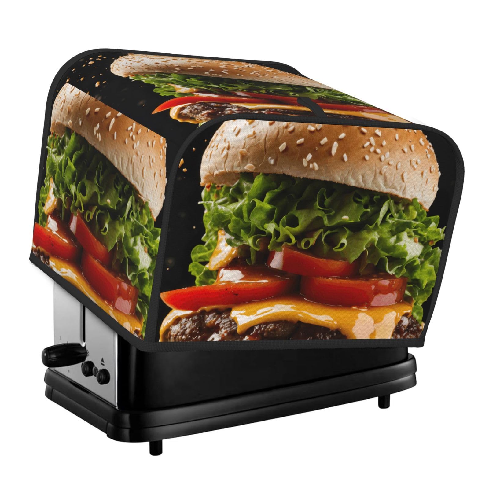 Food Print Print 4-Slice Toaster Cover Dustproof Waterproof Kitchen Appliance Protector For Bread