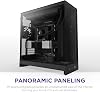 NZXT H9 Flow 2025 Mid Tower ATX PC Case, Large Double Chamber Design, Including 3x 140mm+1x 120mm Fan, 420mm Radiator Support, Tempered Glass, Back-Connect Ready, Black