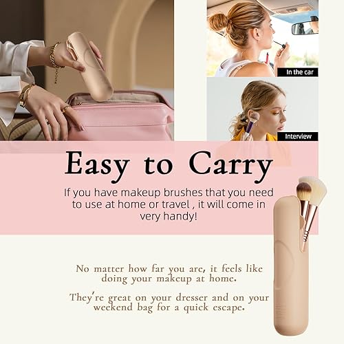 Miniatura 6 de FZHZZ Organizador de maquillaje para encimera con cajones, organizador de cosméticos con soporte para brochas de maquillaje de viaje, organizador de