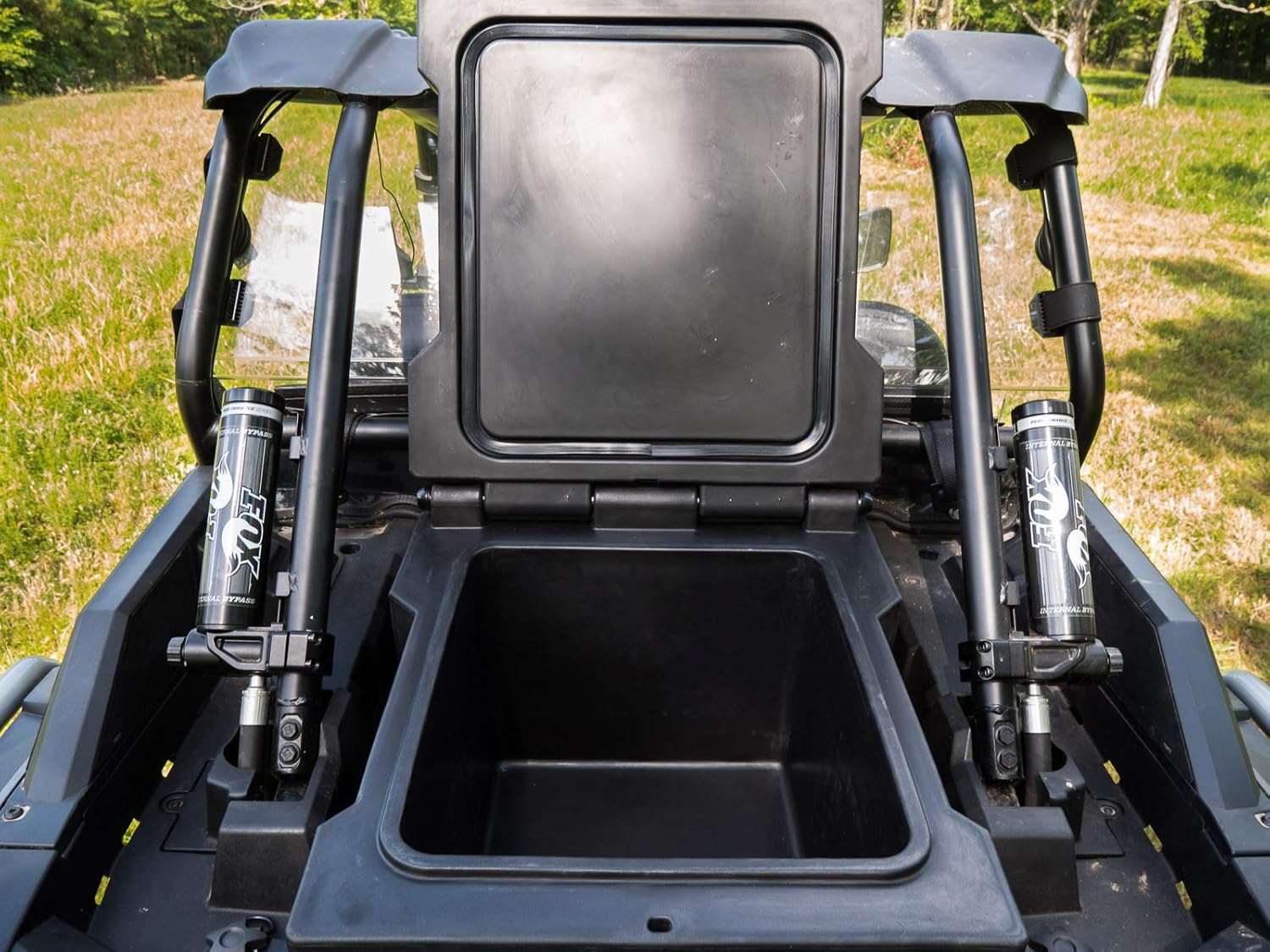 SuperATV Heavy Duty Insulated Rear Cooler/Cargo Box for Polaris RZR XP Turbo/XP 4 Turbo (2016+) - Sealed Lid Keeps Ice in and Mud Out