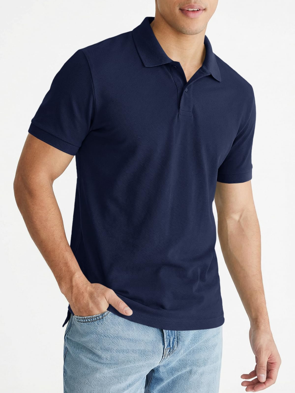 Polo de golf para hombre, manga corta, ajuste seco, para hombre, con cuello — view 5