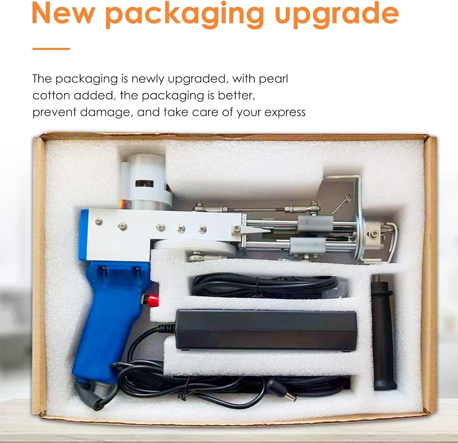 Tufting Gun Set pistola elettrica, 2in1 fai da te pistola Tufting, con filo di lana e tela Tufting e per i principianti per tappeti abbigliamento artigianato