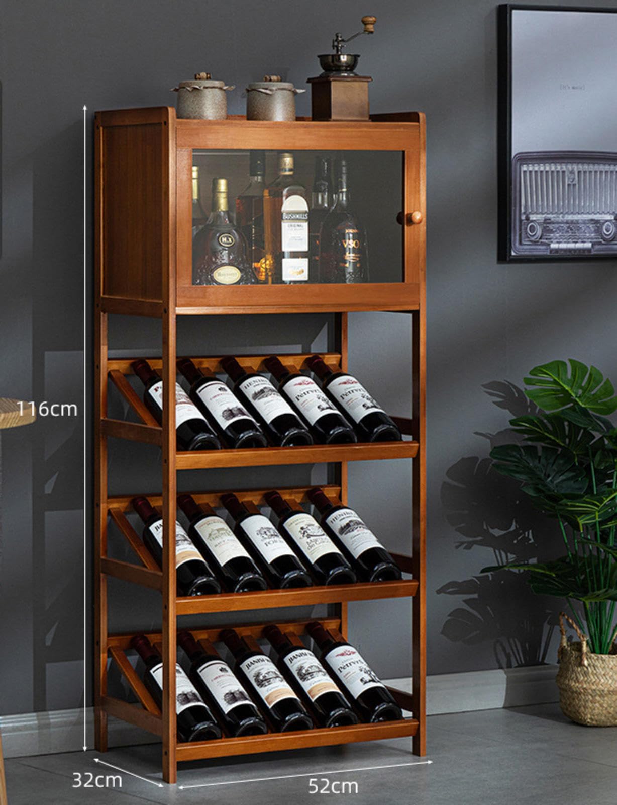 Drewniany Stojak Na Wino Stojak Na Butelki, Mały Stojak Na Butelki Wina, Uchwyt Na Butelkę Wina Slim Stojak Na Wino Stojący, Stojak Na Napoje Butelki Do Piwnicy W Kuchni