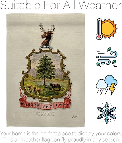 Miniatura 6 de Americana Home & Garden Coat of arms Vermont Garden House Flag Kit Americana States American Territories Republic Country Particular Area Decoration