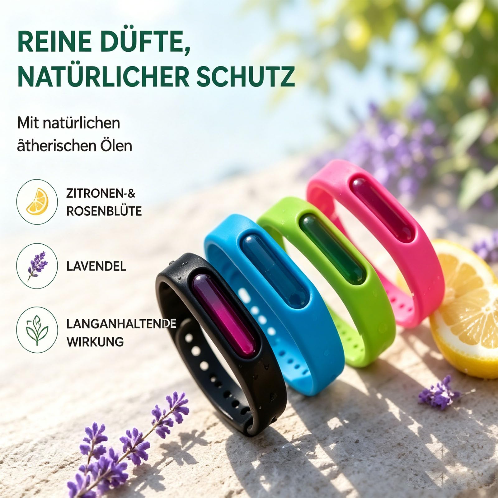 Bronoir Kinder & Erwachsene Verstellbares Silikon Abwehrband Wasserdicht für Camping Outdoor (5PCS)