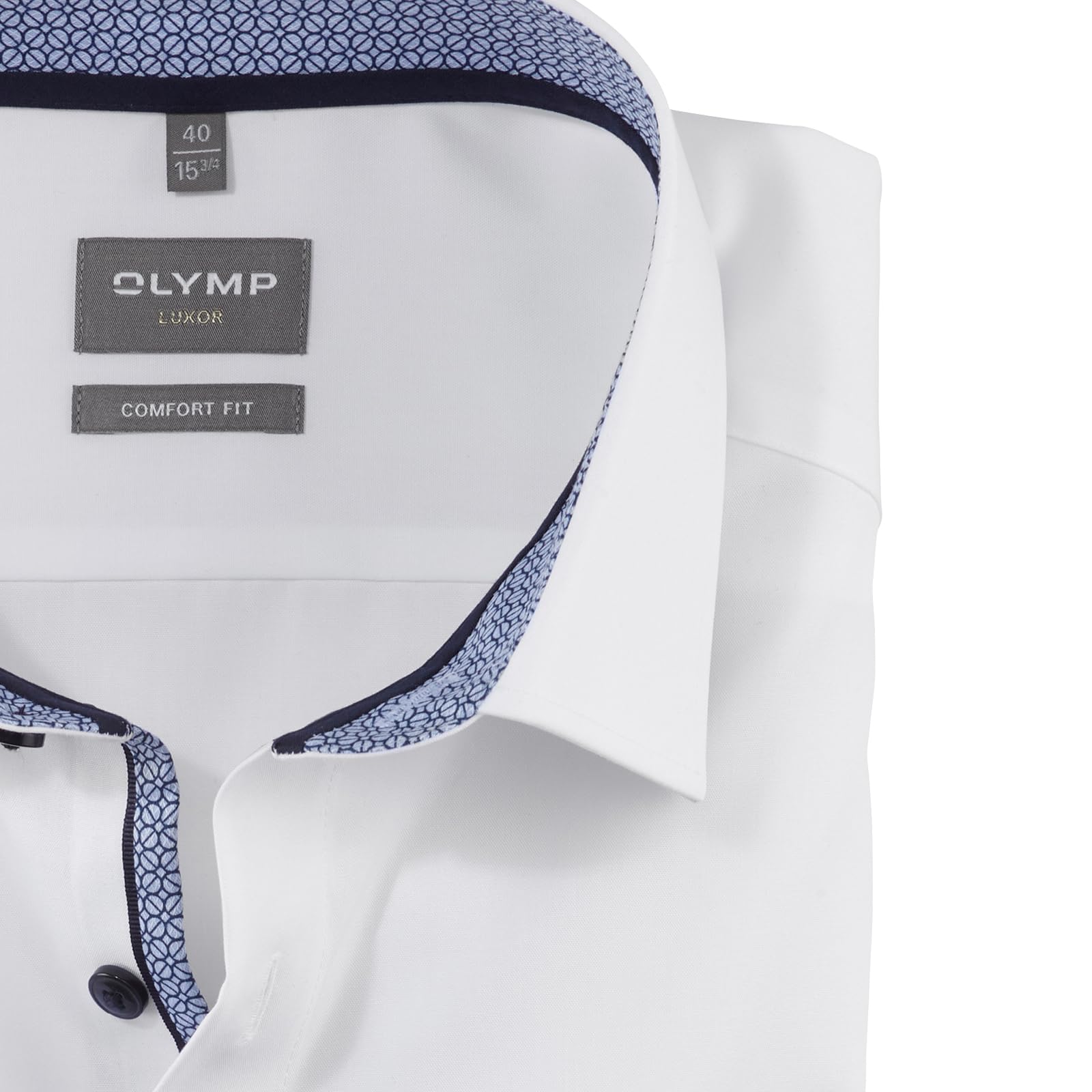 OLYMP Luxor Comfort fit Hemd Langarm New Kent Kragen weiß