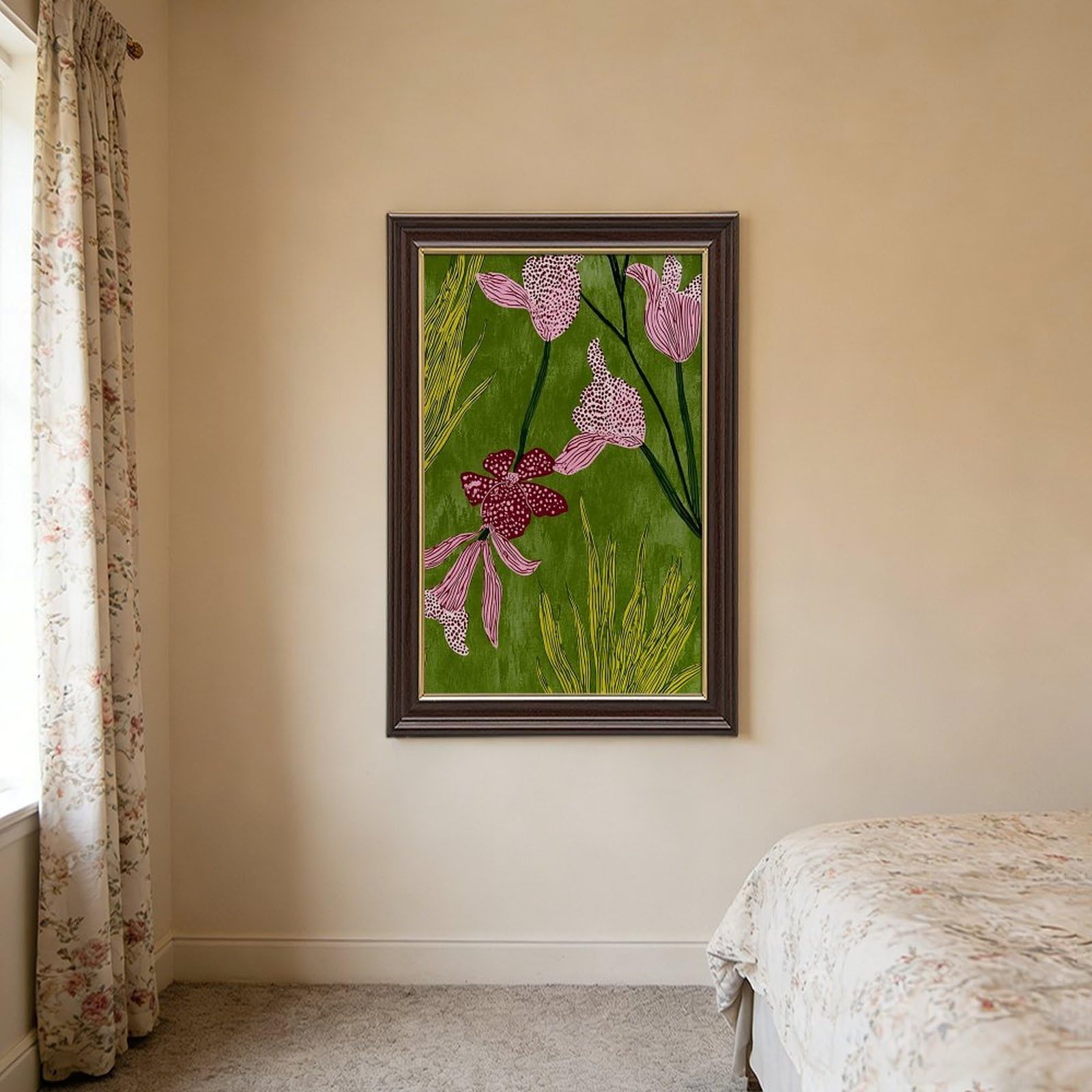 AYINUER Póster de lienzo con diseño de flores botánicas para decoración de