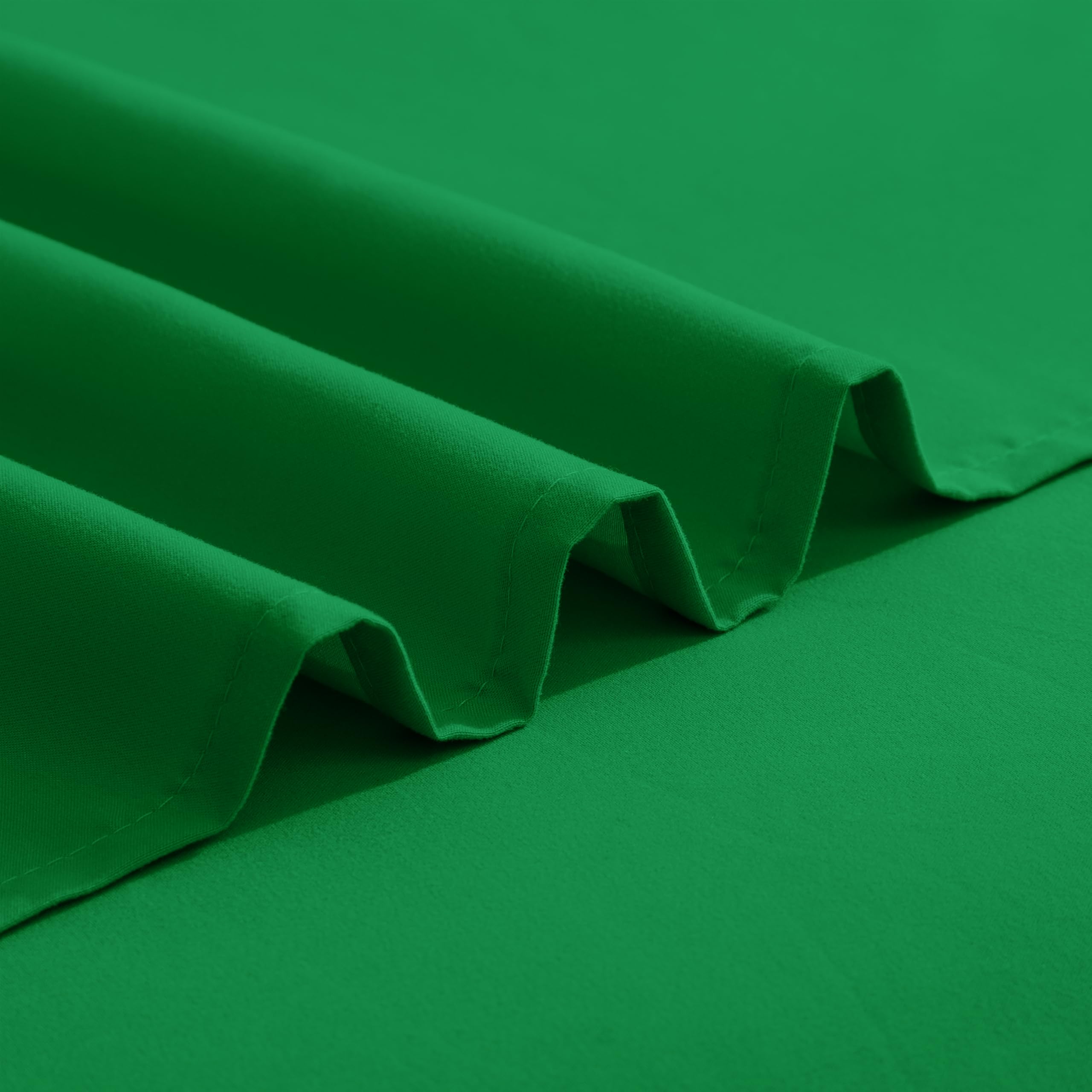 Elegant Comfort Lussuoso set di lenzuola in microfibra egiziana a 1500 fili, ricamato, qualità alberghiera, 4 pezzi, resistente alle pieghe e allo sbiadimento, king size, verde smeraldo