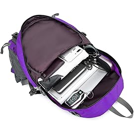 FENGDONG 40L Waterproof Lightweight Outdoor Daypack Hiking,Camping,Travel Backpack for Women Men Purple