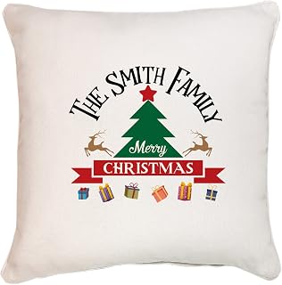 Beaver Fun, Custom Family Name Christmas Cushion, New Year Gift Pillow, Christmas Home Decoration, Christmas Throw Pillow for Family