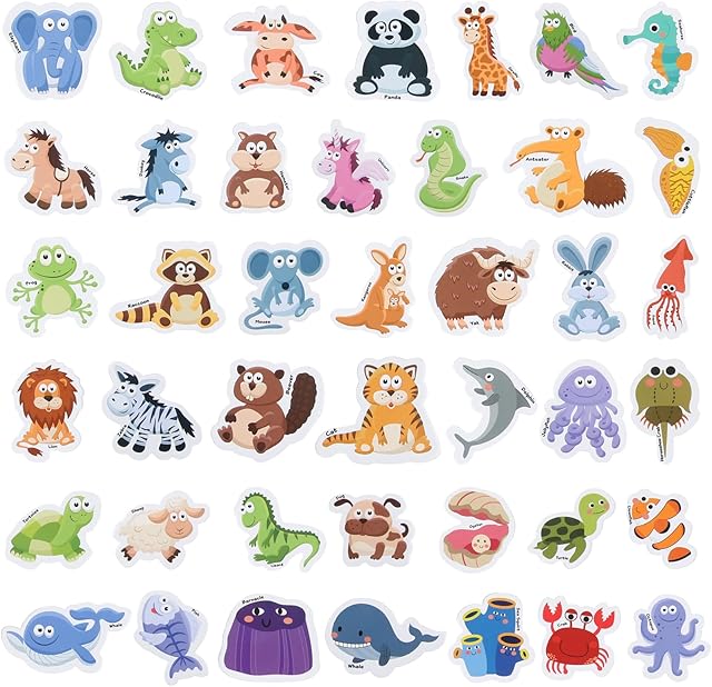 kramow Magnetic Animals,Refrigerator Magnets for Kids,42 Pieces,Animals Fridge Magnet,Kids Educational Toys for 3 year old 4 year old