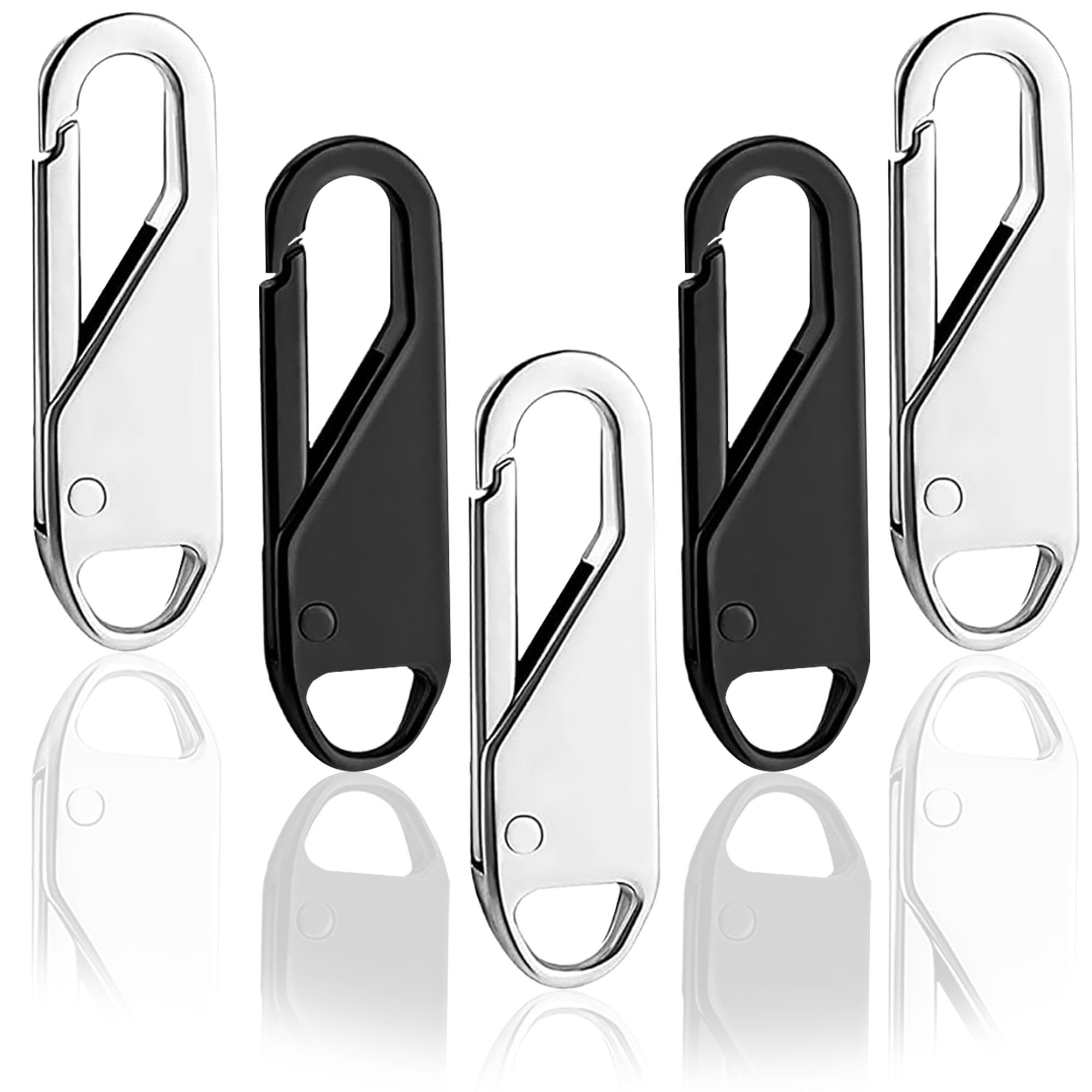 DHANGAR 5 PCS Zipper Pull Replacements, Zipper Repair Kit Zipper Slider Pull Tab Universal Zipper Fixer Metal Zipper Head Pullers Handle Zipper Extenders for Clothing Jacket Backpack Boots Purse Coat-image-39