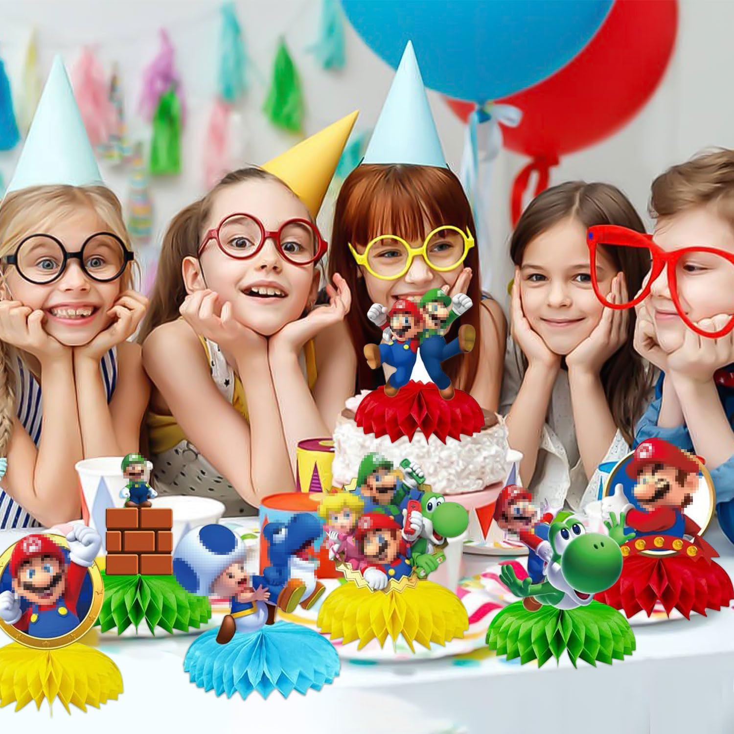 Centrotavola A Nido D'ape – Set Di 9 Pezzi, Decorazioni Per Feste, Baby Shower E Tema Tropicale