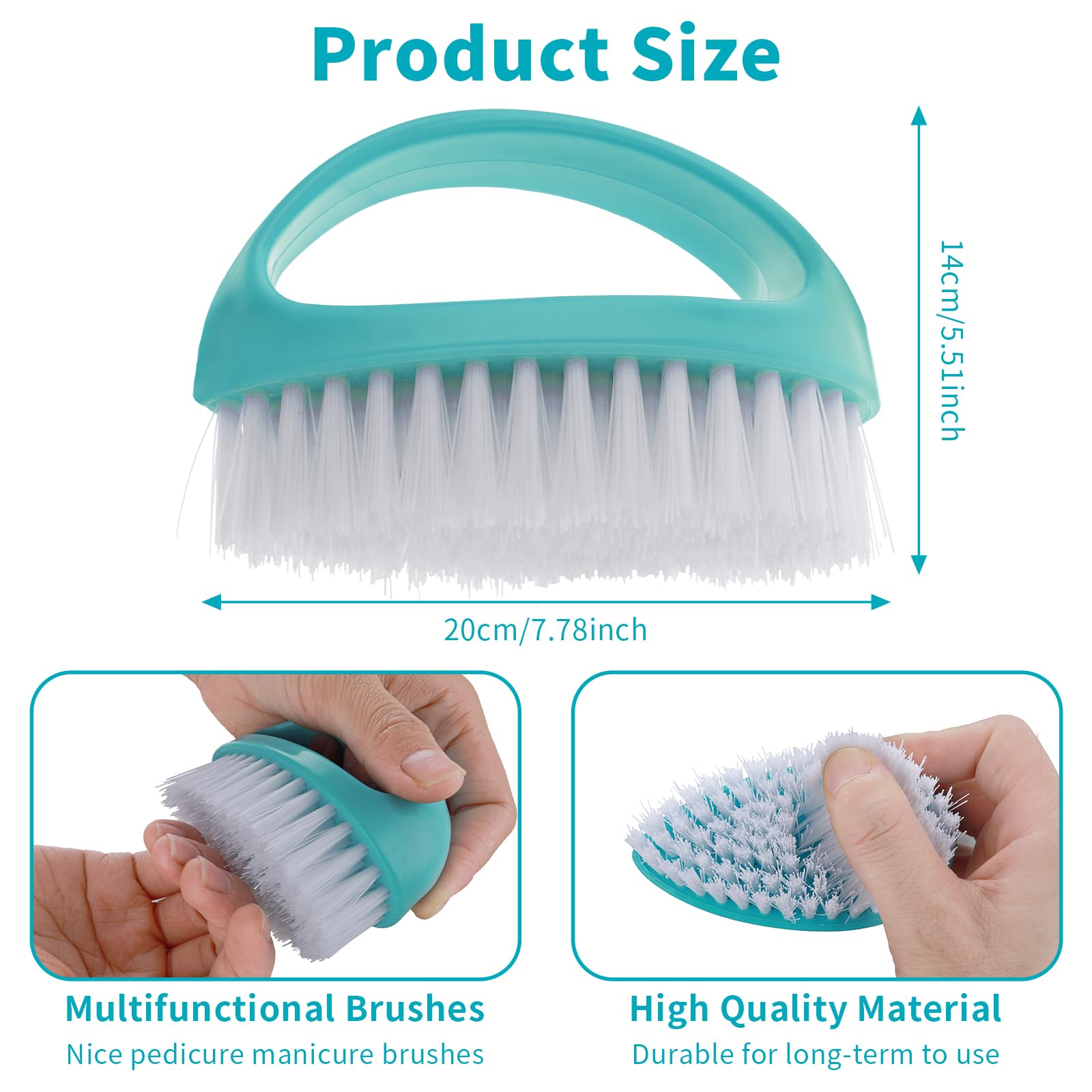 Amaxiu Set di 2 spazzole per unghie robuste per pulire le dita, in nylon duro e duro, pulizia profonda delle mani di meccanici e giardinieri