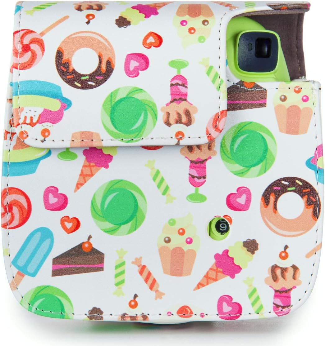 CAIUL Compatible Mini 9 Groovy Camera Case Bag for Fujifilm Instax Mini 8 8+ 9 Camera - Donuts & Ice Cream