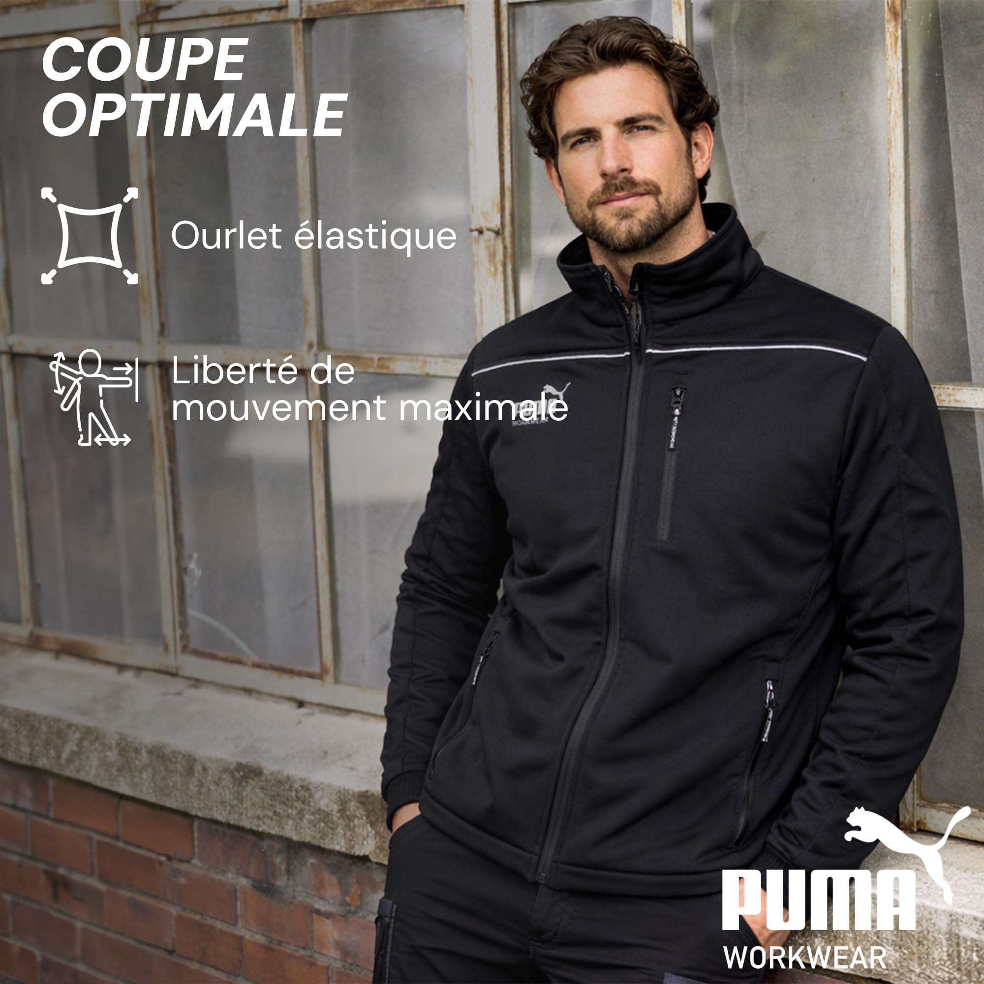 PUMA WORK WEAR Veste de travail de qualité supérieure - Veste softshell en tissu robuste et réflecteurs