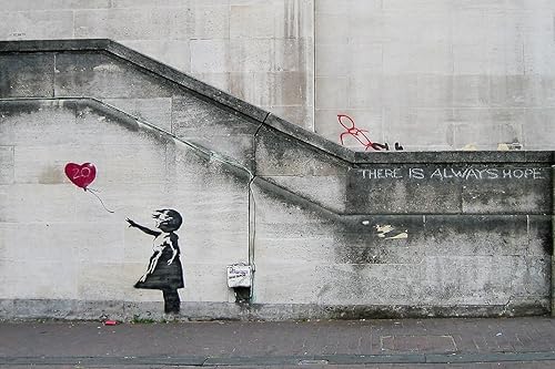 buyartforless Banksy - Póster de impresión giclée de 36 x 24 pulgadas, con texto en inglés "There is Always Hope, Balloon Girl", decoración de pared