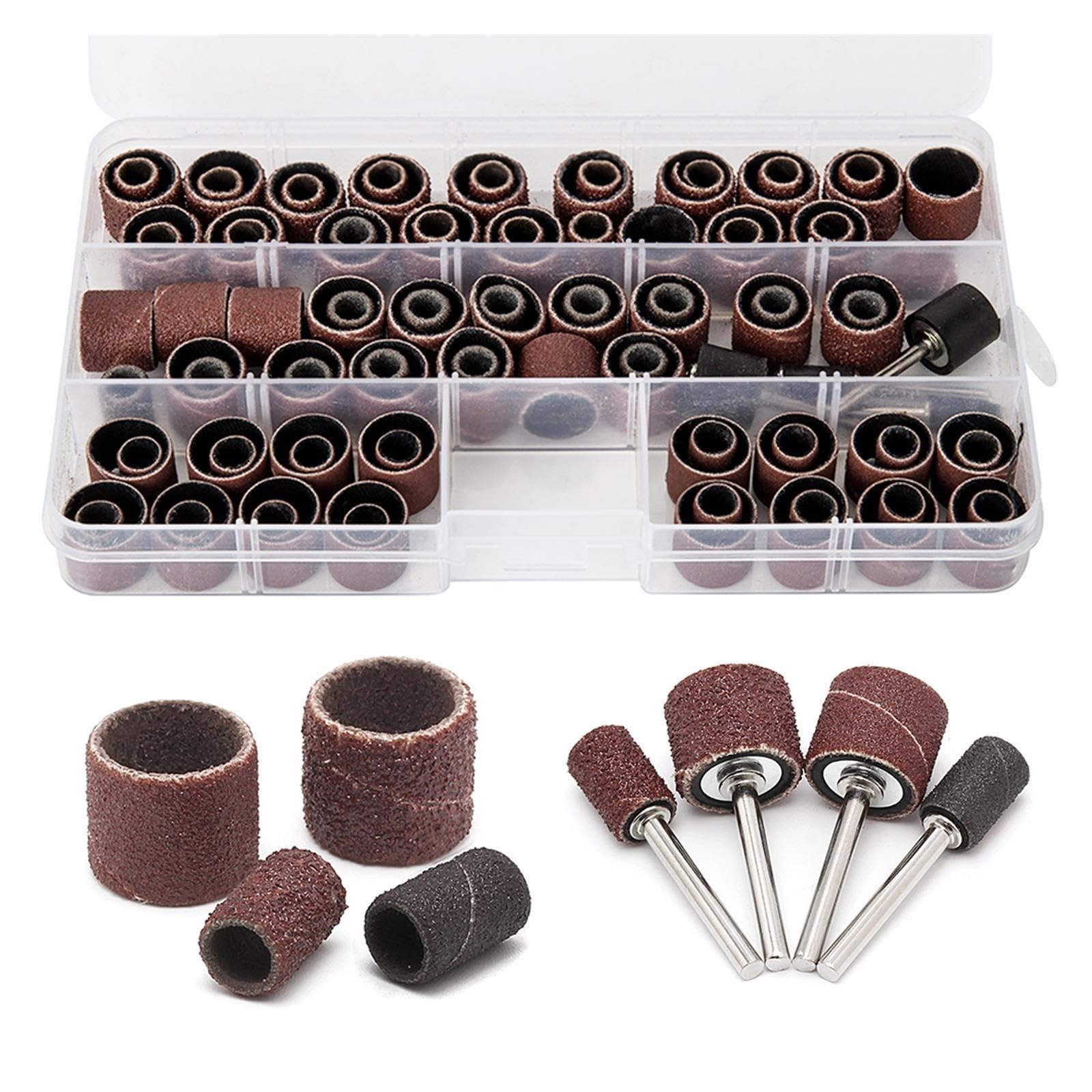 Schleiftrommel-Set, Hülsen mit Dornband for Rotationswerkzeug(132pcs)