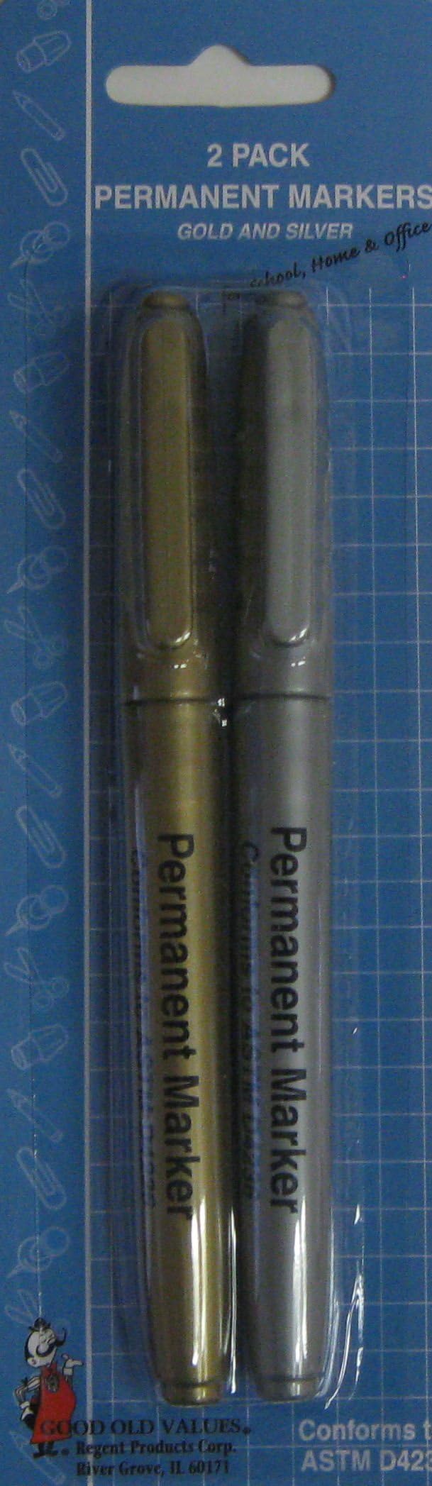 Silver and Gold Permanent Markers