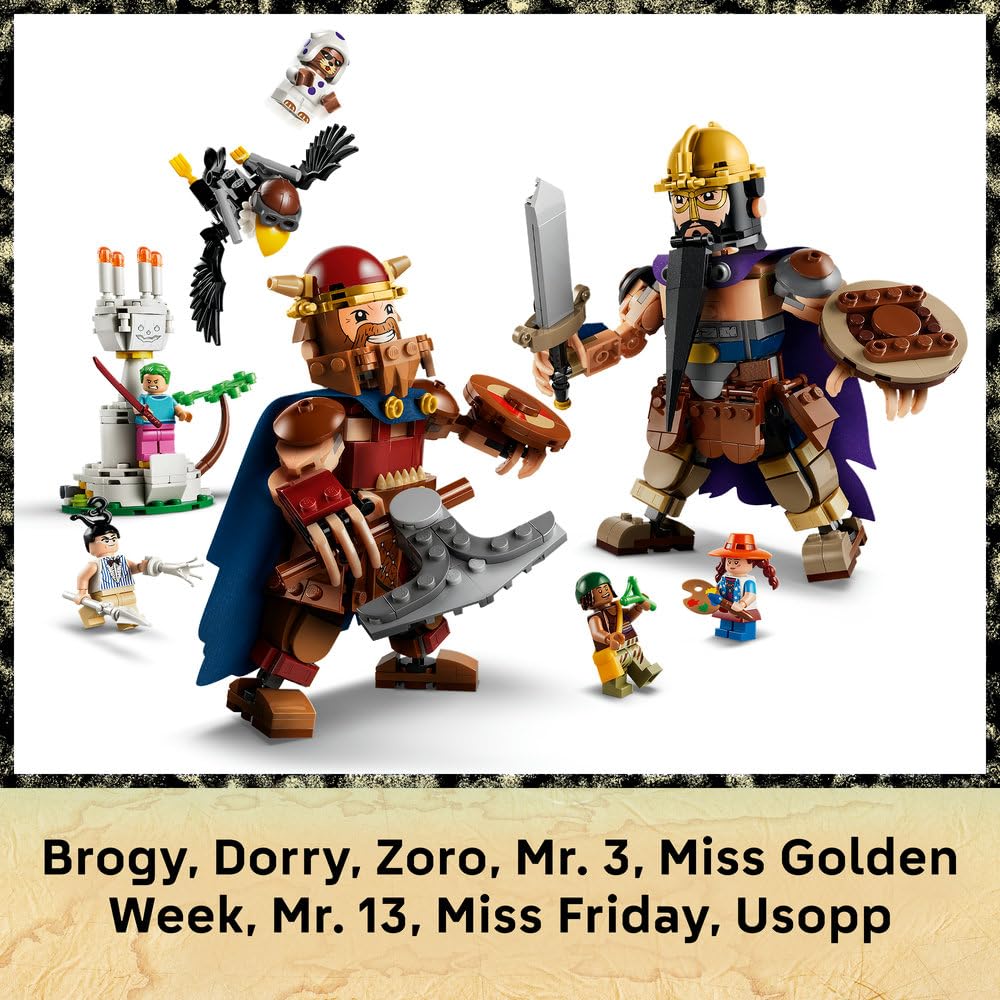 LEGO ONE PIECE Dorry kontra Brogy — Giganci z Little Garden 75644 | Scenka ONE PIECE, zestaw akcji, prezent dla fana anime 9+, 733 elementy