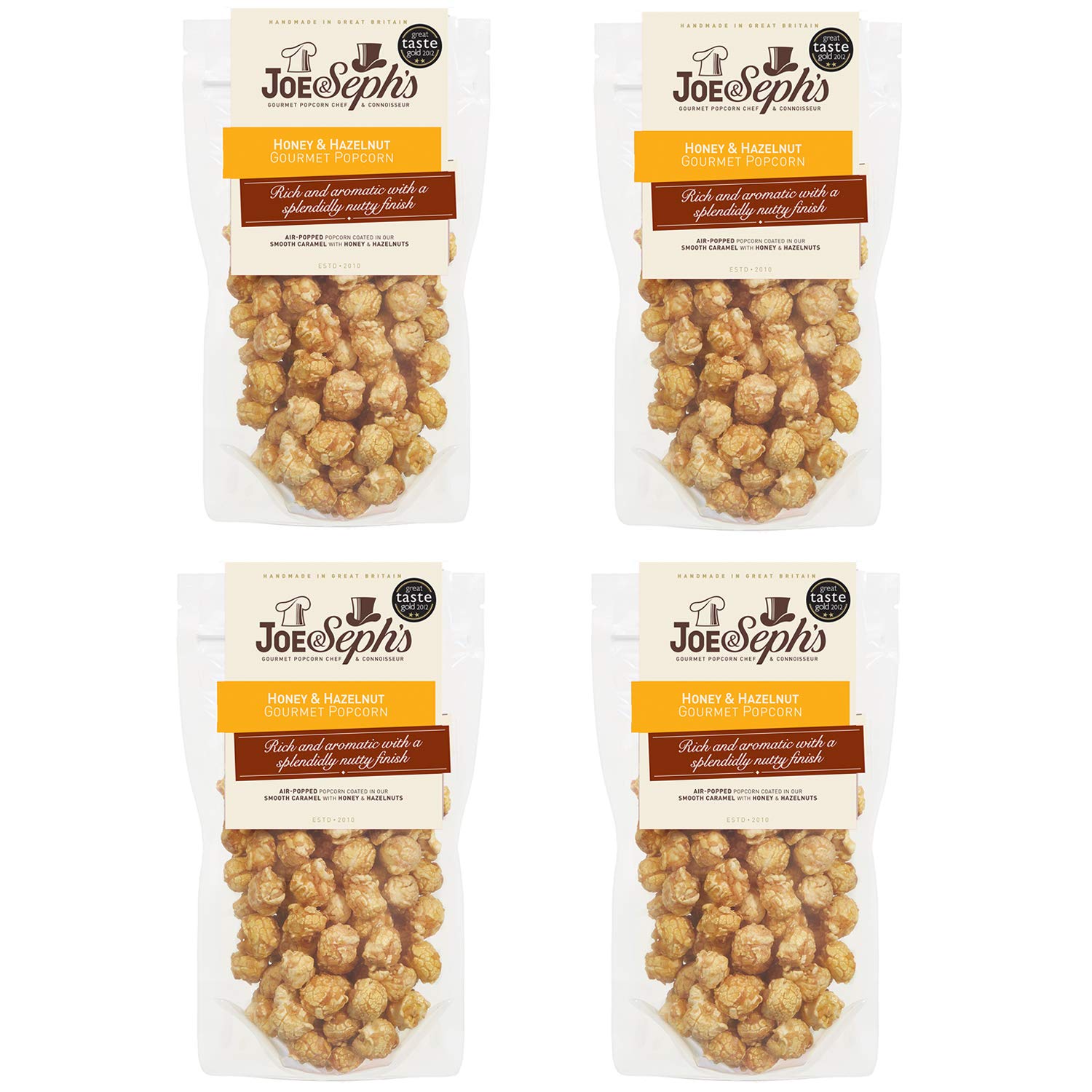 Joe & Seph's Honey and Hazelnut Popcorn 80g - Pack of 4