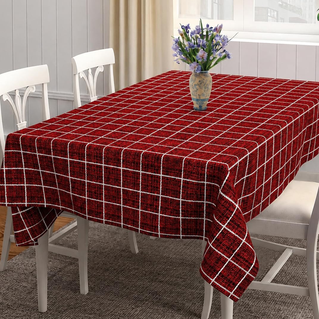 Cotton Centre Table Tablecloth 4 Seater, Large Size 65 X 42, Long Lasting Premuim Fabric, Dining Table Cloth (Maroon)-image-43