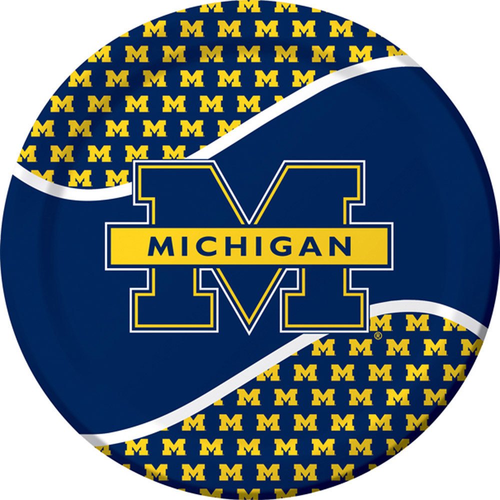 Michigan Wolverines 9-Inch Paper Plates 8 Per Pack