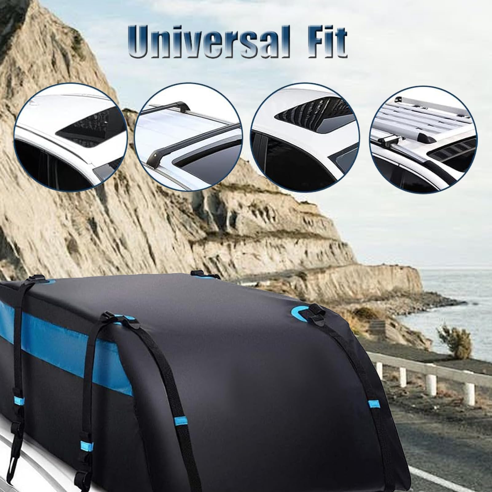 Borsa Da Tetto Impermeabile Borsa Da Portapacchi In Tessuto Oxford Di | Portapacchi Auto Compatibile con Barre Portatutto per Camper e la Maggior Parte dei Veicoli