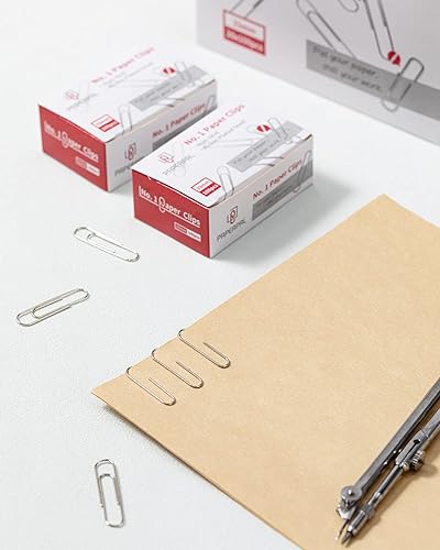 Miniatura 5 de PAPERPAL Clips para oficina, escuela y uso personal, clip de papel antideslizante #1 (1-27 pulgadas), 2000 clips de papel medianos (20 cajas de 100