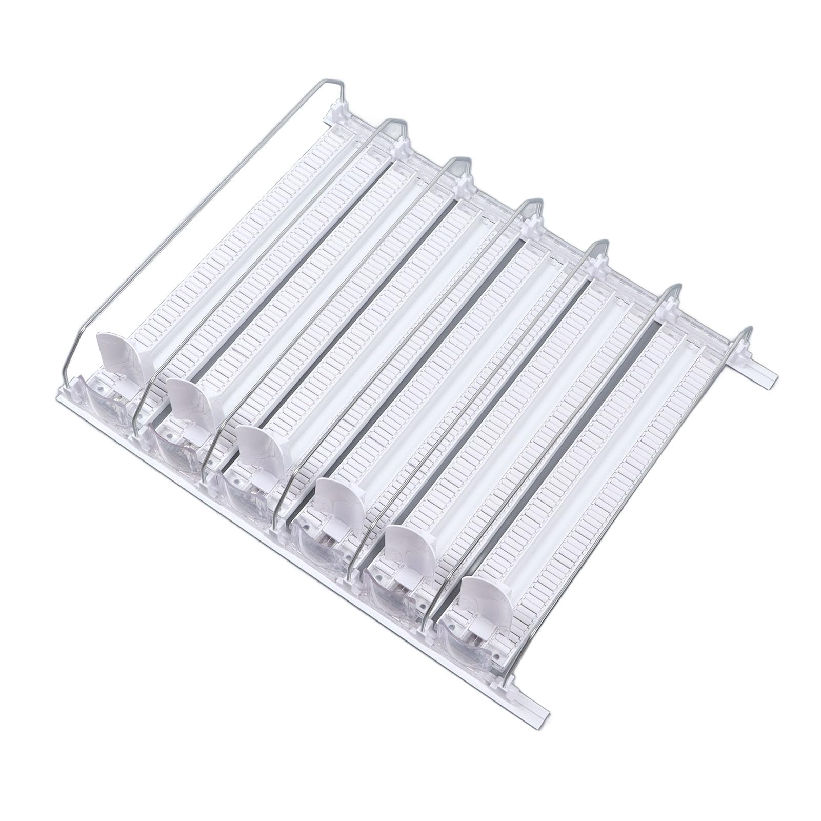 Getränke-Organizer für Kühlschrank, ABS, Selbstschiebender Kühlschrank-Getränke-Organizer, 15 X 15 in 6 Reihen, Breite, Verstellbar, Federbelastet, Einfaches Schieben für, Zuhause, Küche,