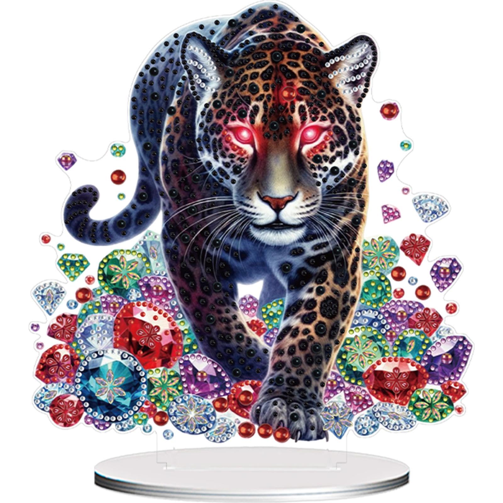 Acrylic Special Shape Animals Diamond Painting Tabletop Ornaments Kit Table Top Diamond Painting Ornament Kits 5D DIY Diamond Art Tabletop Decorations for Home Office Decor (LB275)