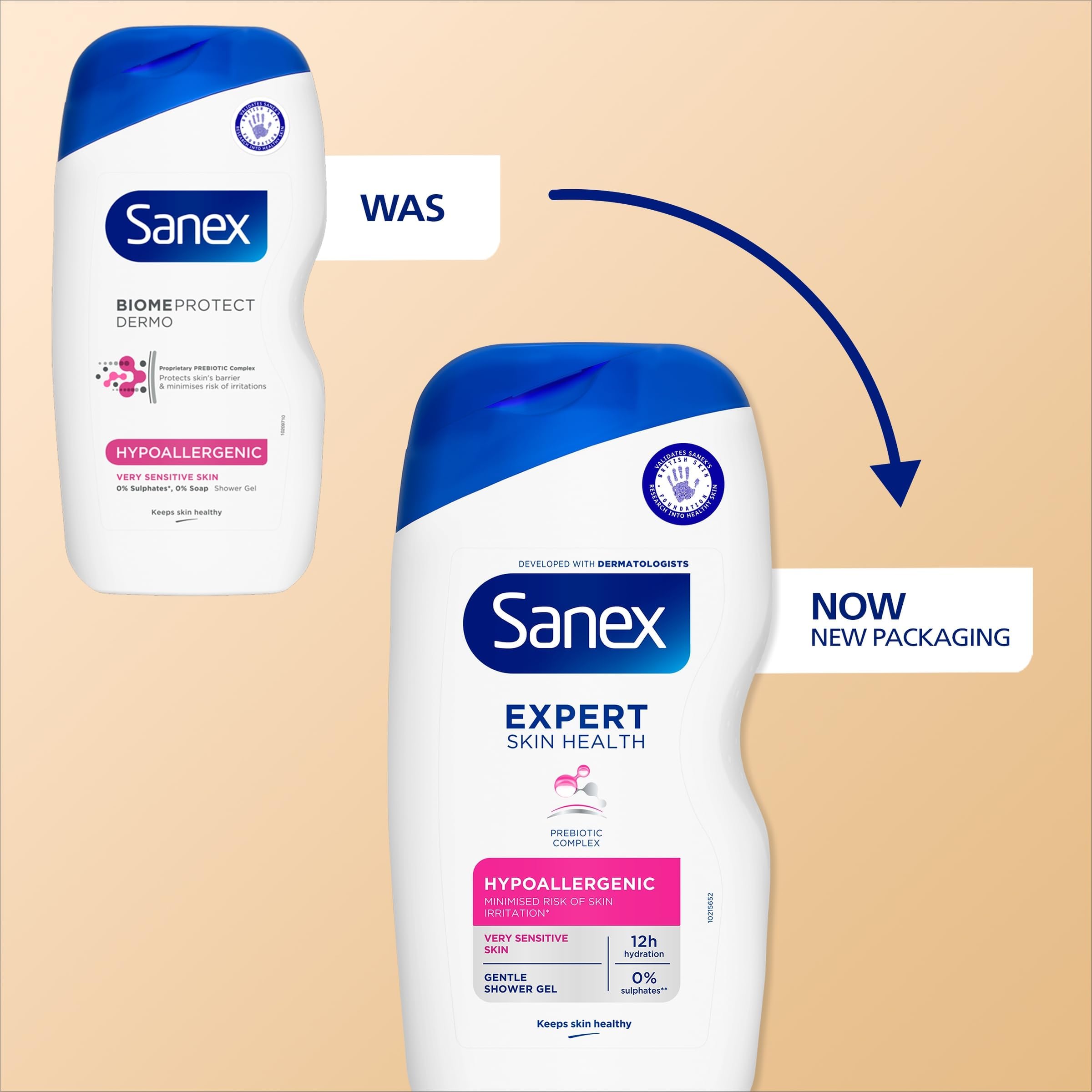 Sanex BiomeProtect Hypoallergenic Shower Gel 6x 450ml (6 pack)