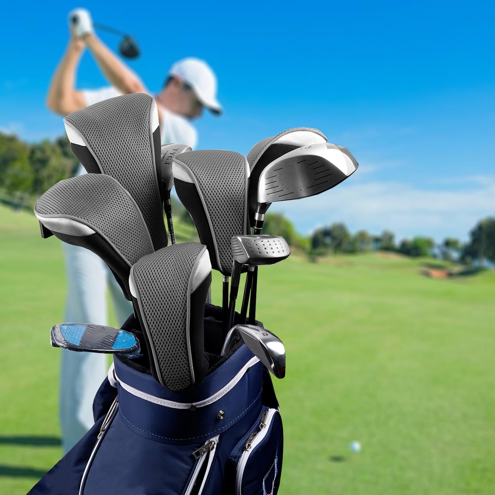Andux Set di 4 copri mazze da golf da 460 cc per mazze da fairway in legno
