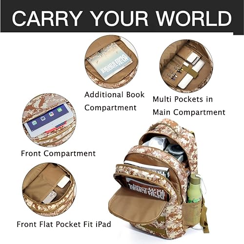Miniatura 6 de outdoor plus Camo Backpack,Military Teen Boys Backpacks for School, Army Bookbag with USB Charging Port,40L
